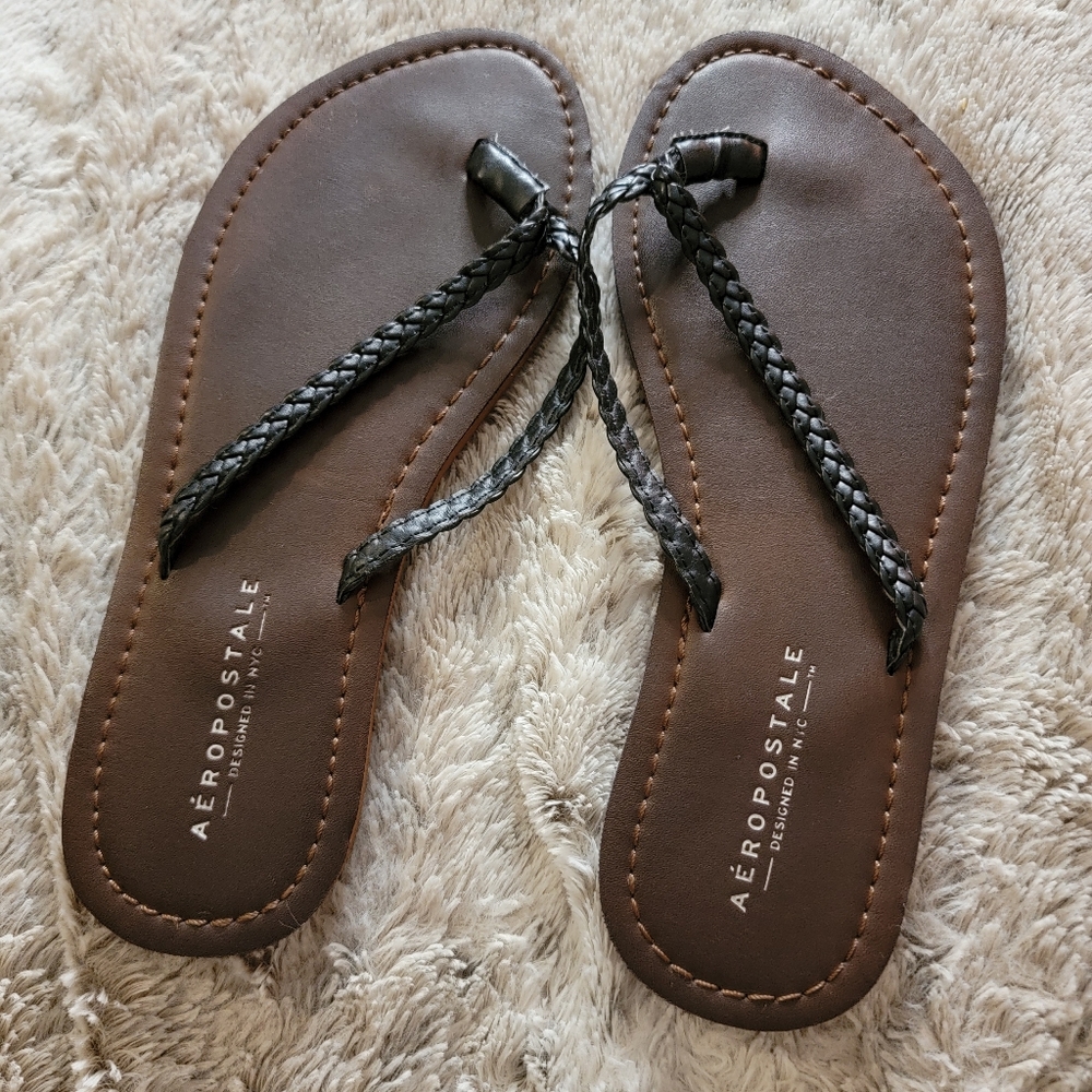 Aeropostale braided flip flops